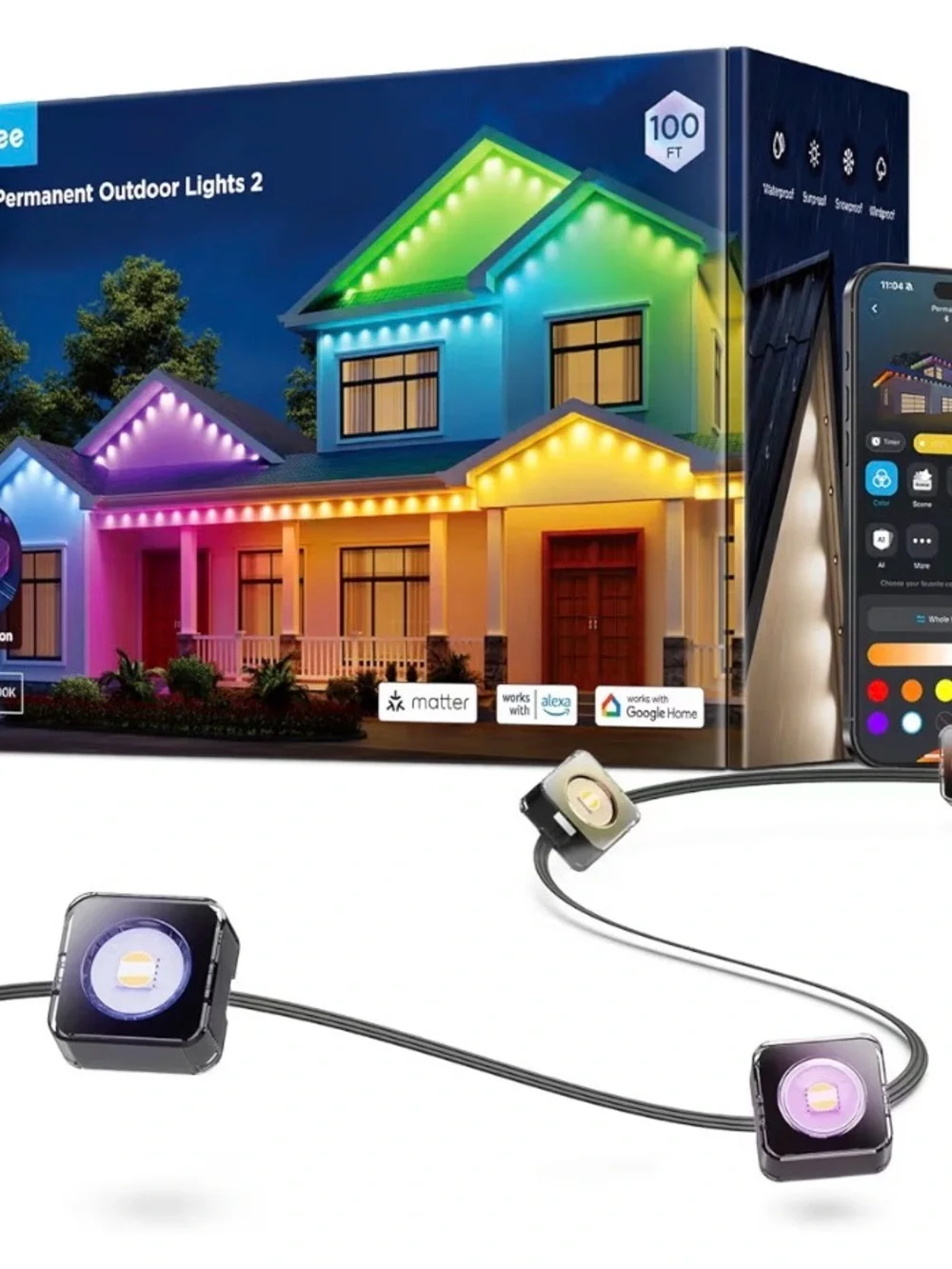 Outdoor RGB LED Roofline Lights - Multicolor